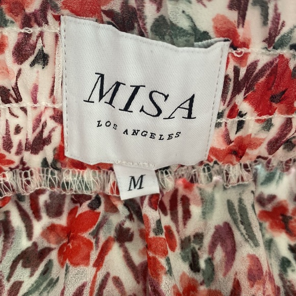 Misa Los Angeles Red Floral Ruffle Marion Mini Skirt size M - Picture 6 of 8